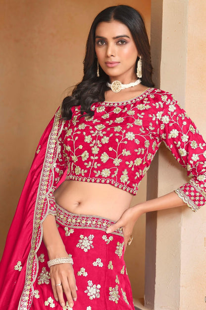 Pink Colour Organza Lehenga Choli LC1050640 B