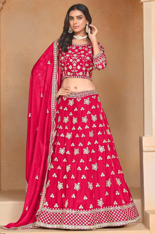 Pink Colour Organza Lehenga Choli LC1050640