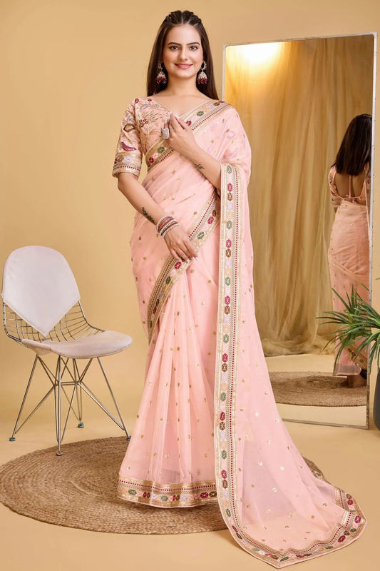 Pink Colour Organza Saree SD1110013