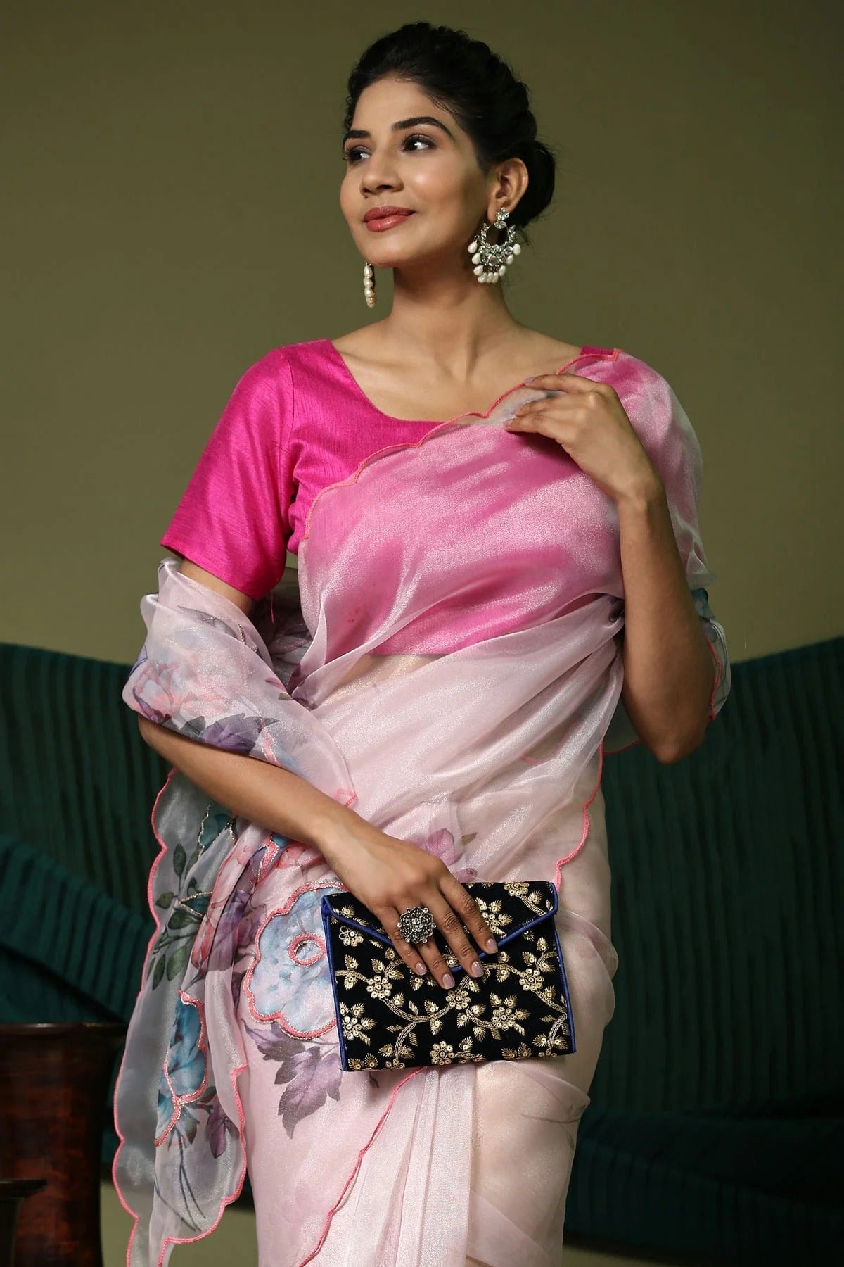 Pink Colour Organza Saree SD1110400 A