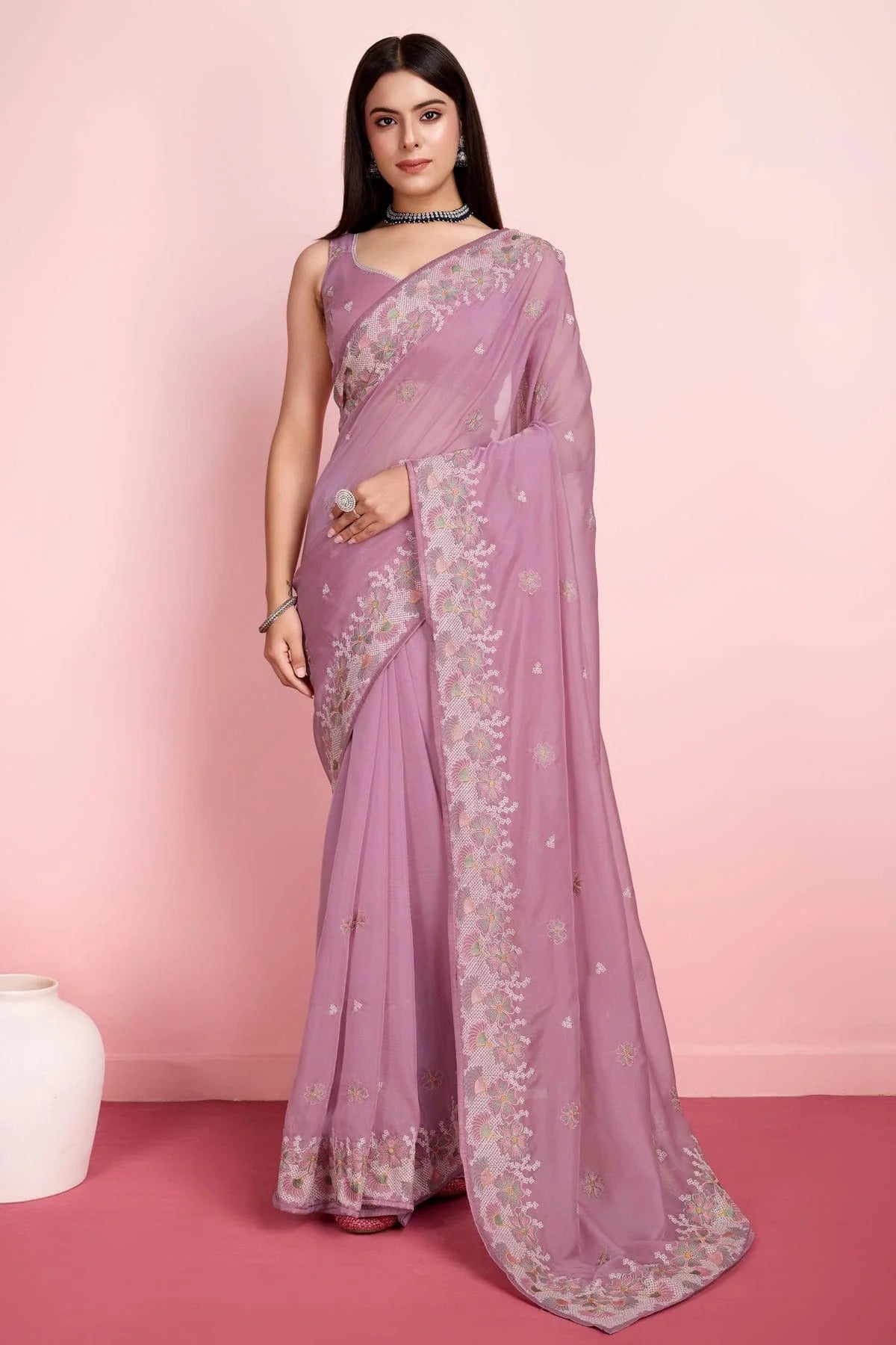 Pink Colour Organza Saree SD1110461