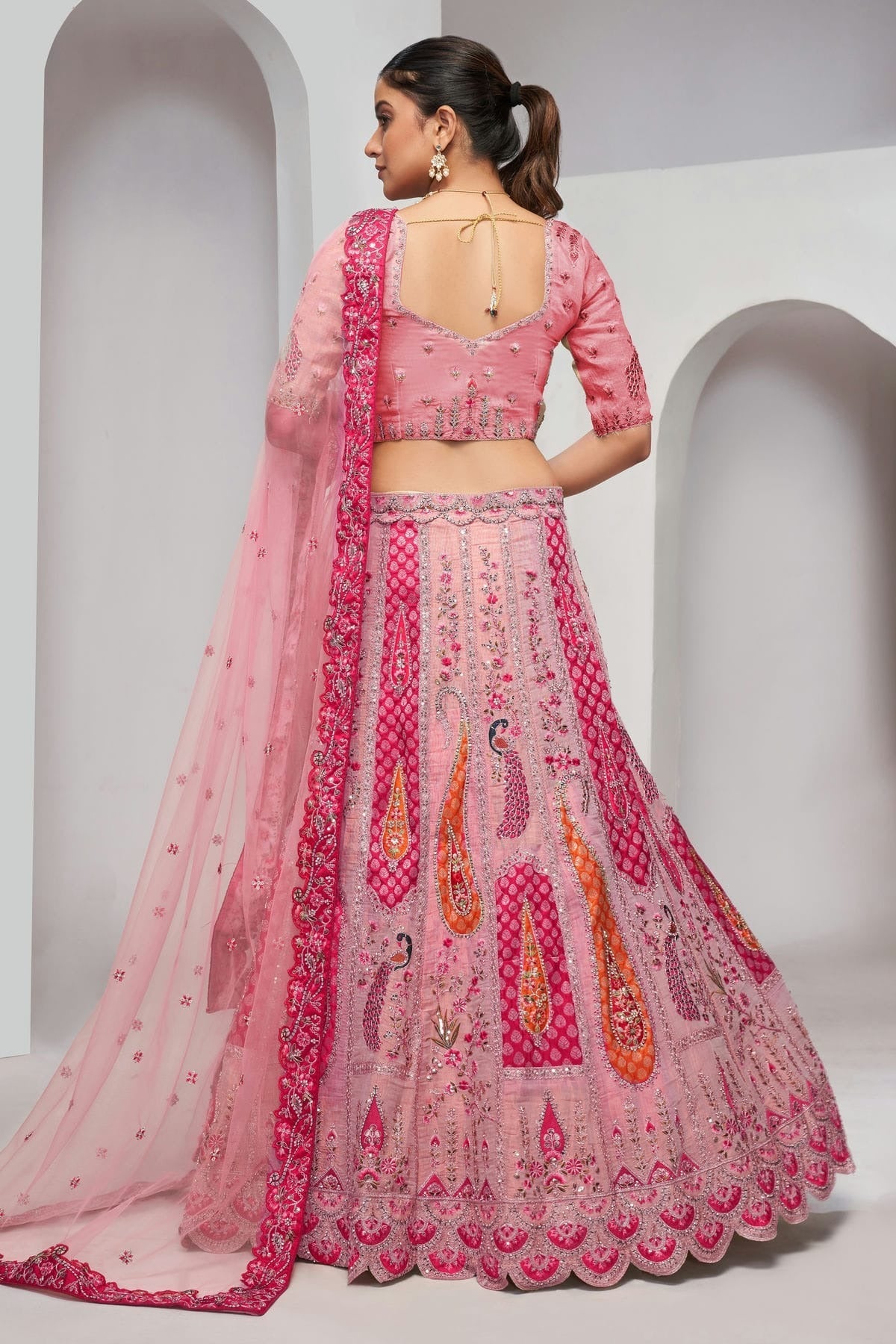 Pink Colour Organza Silk Lehenga Choli LC1030062 B