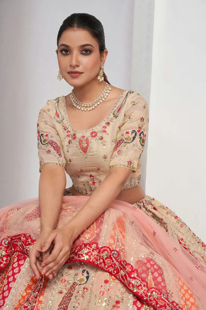 Pink Colour Organza Silk Lehenga Choli LC1030063 A