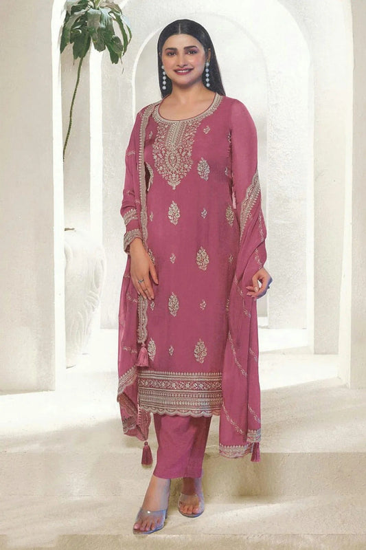 Pink Colour Organza Silk Pant Style Suit SM1140094