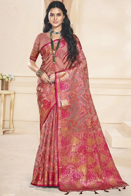 Pink Colour Organza Traditional Saree SD1102608