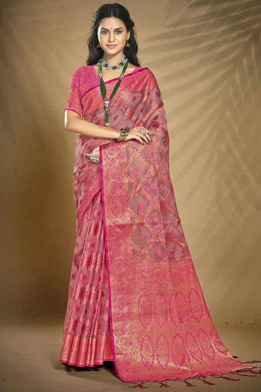 Pink Colour Organza Traditional Saree SD1102612