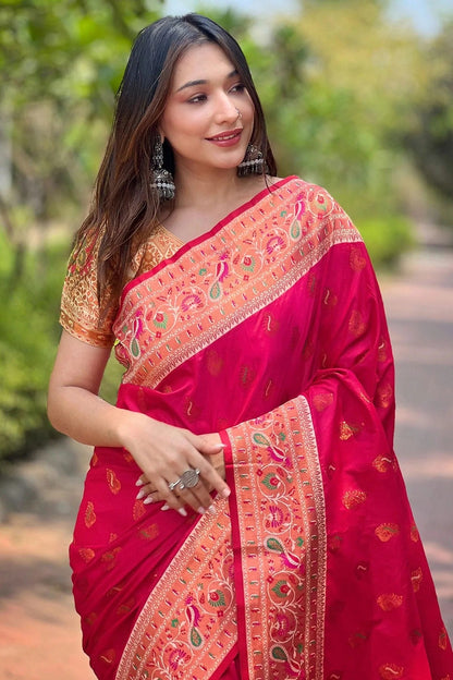 Pink Colour Paithani Silk Traditional Saree SD1110915 A