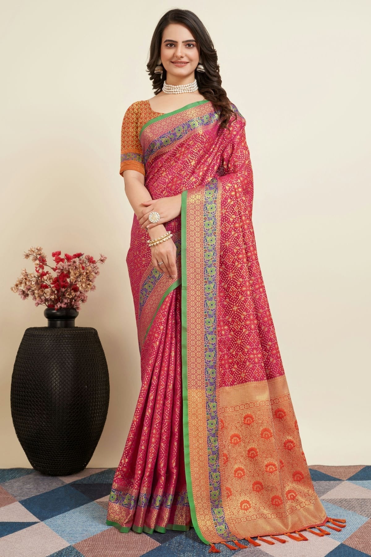 Pink Colour Patola Silk Saree SD1110052