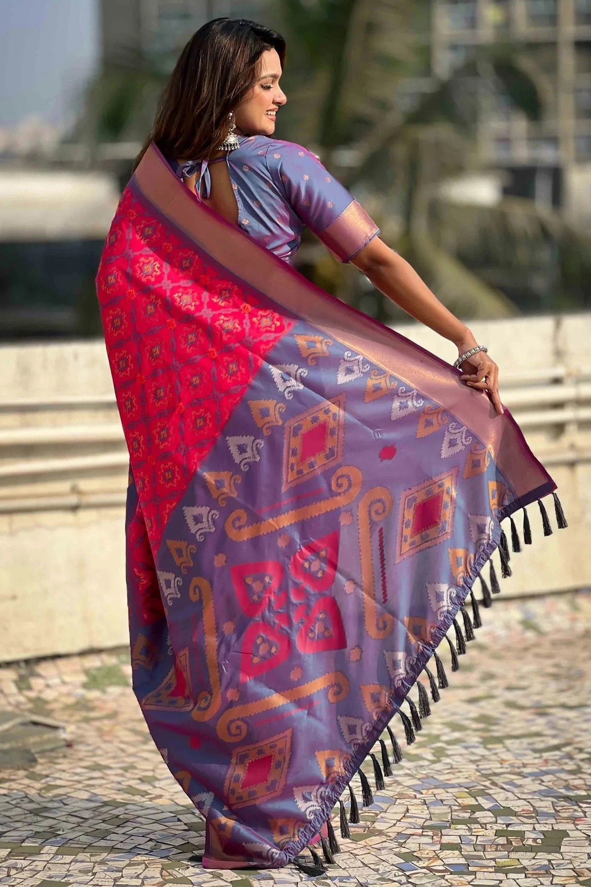 Pink Colour Patola Silk Traditional Saree SD1112665 A
