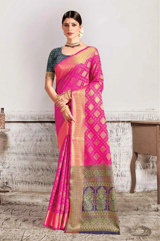 Pink Colour Patola Silk Woven Saree SD1100295