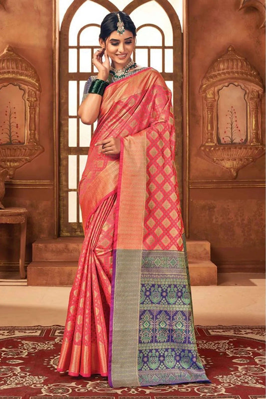Pink Colour Patola Silk Woven Saree SD1100461
