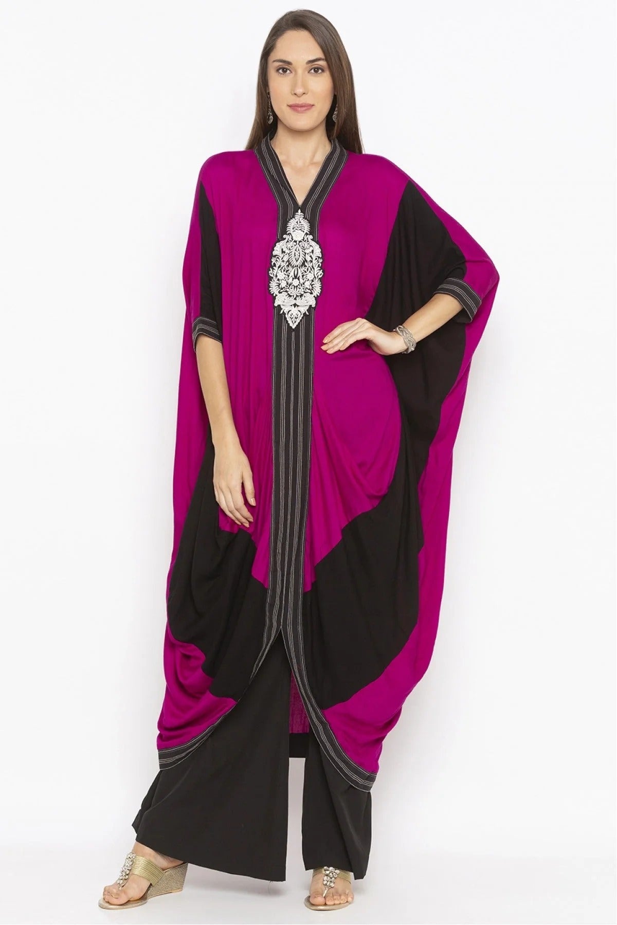 Pink Colour Plus Size Cotton Embroidery Kurta Set KR1070515