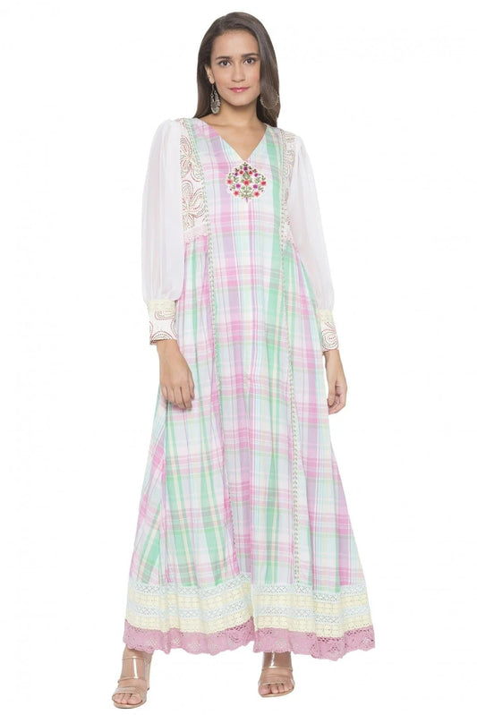 Pink Colour Plus Size Cotton Embroidery Kurta Set KR1070528
