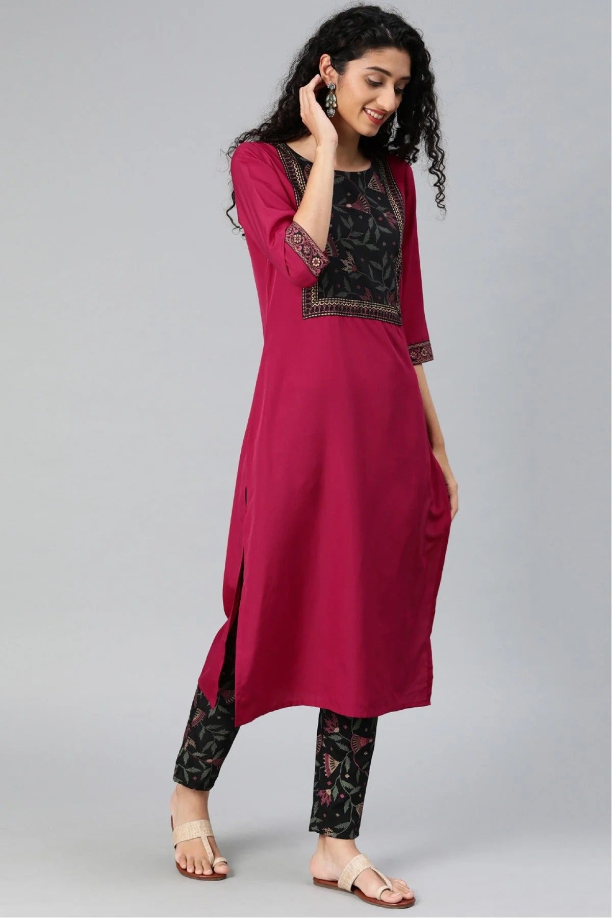 Pink Colour Plus Size Crepe Kurti KR1060191 A