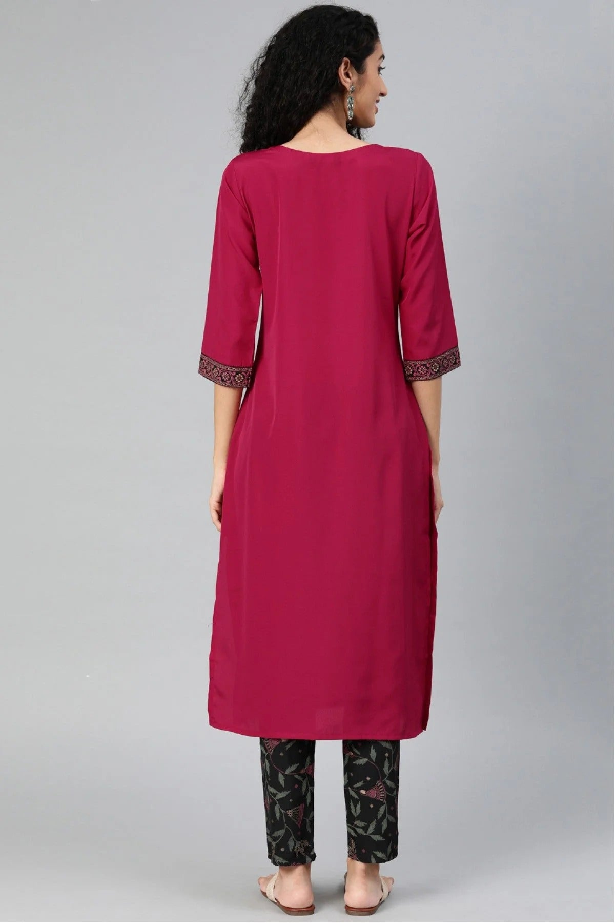 Pink Colour Plus Size Crepe Kurti KR1060191 B