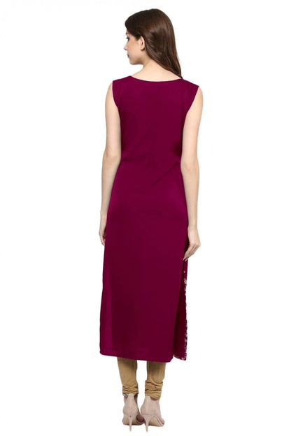 Pink Colour Plus Size Crepe Straight Kurti KR1060196 B