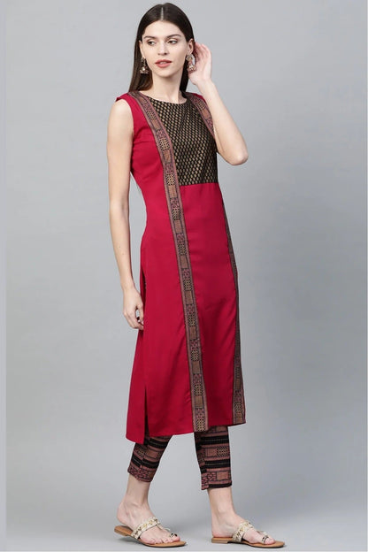 Pink Colour Plus Size Crepe Straight Kurti KR1060218 A