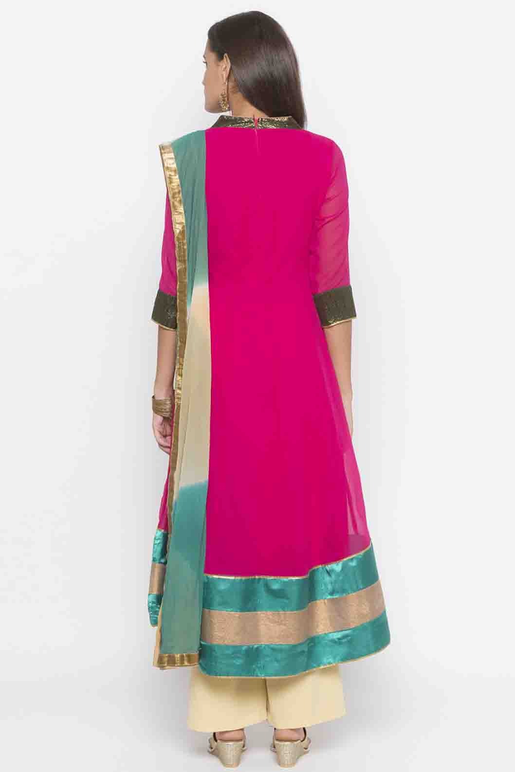 Pink Colour Plus Size Georgette Embroidery Anarkali Suit BW1070328 A