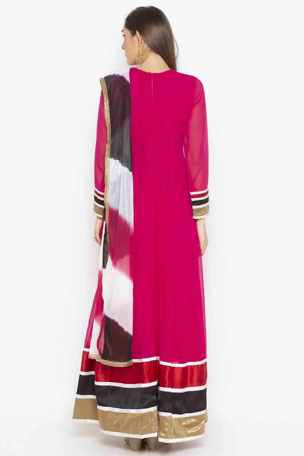 Pink Colour Plus Size Georgette Embroidery Anarkali Suit BW1070346 A