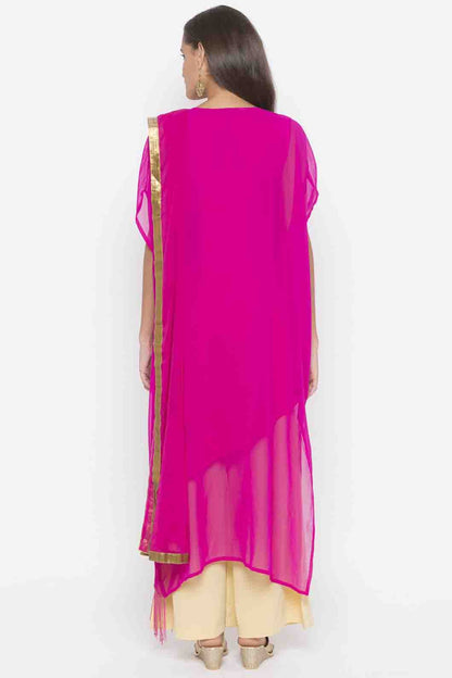 Pink Colour Plus Size Georgette Embroidery Palazzo Pant Suit BW1070336 A