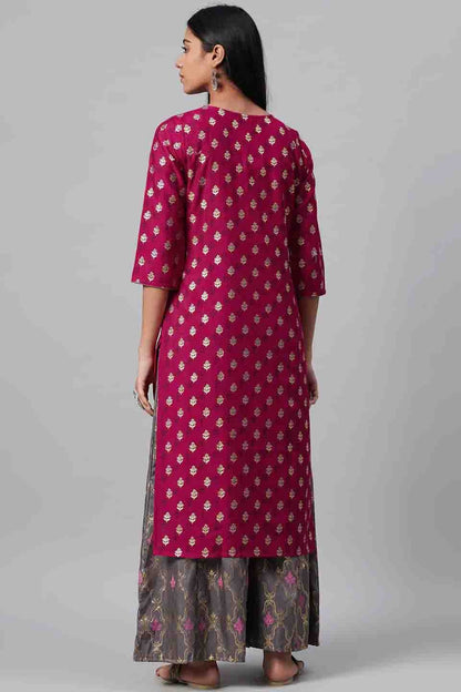Pink Colour Plus Size Poly Silk Party Wear Kurti Set KR1060031 B