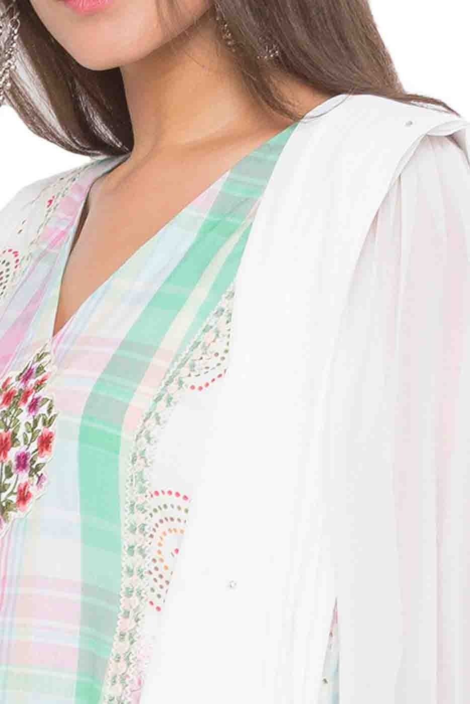 Pink Colour Plus Size Stitched Cotton Embroidery Pant Style Suit BW1070255 B