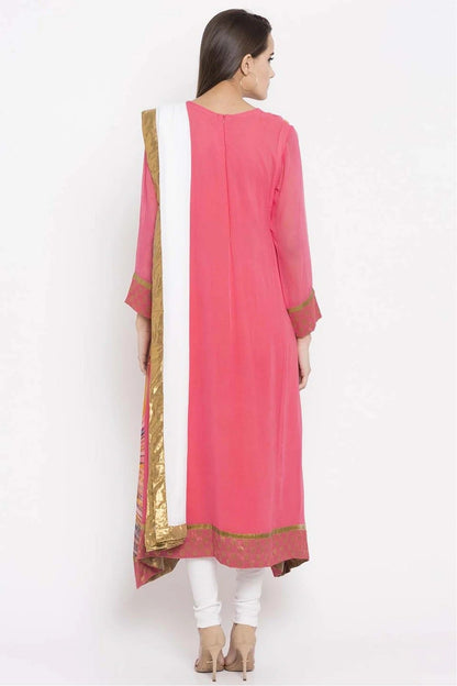 Pink Colour Plus Size Stitched Faux Georgette Embroidery Churidar Suit BW1070179 A