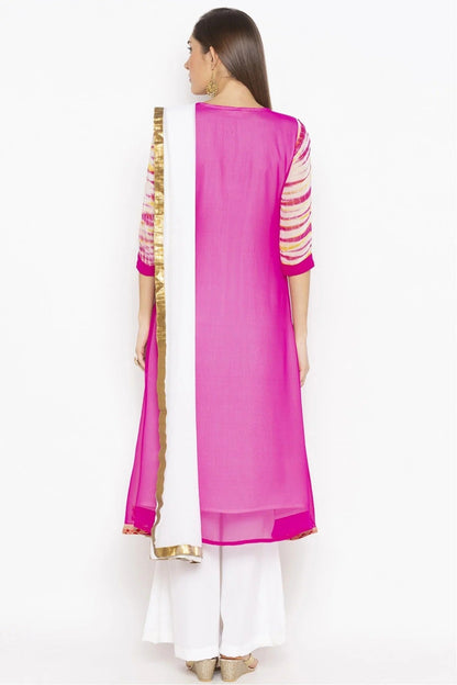 Pink Colour Plus Size Stitched Georgette Embroidery Palazzo Pant Suit BW1070239 A