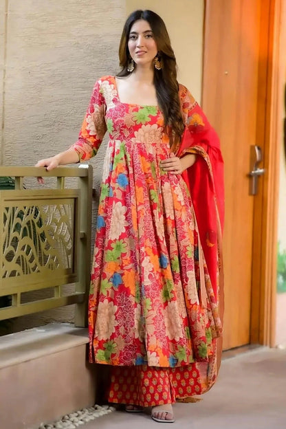 Pink Colour Printed Muslin Stitched Suit SS1112460