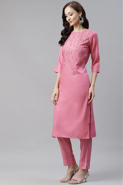 Pink Colour Rayon Digital Print Kurti KR1060302 A
