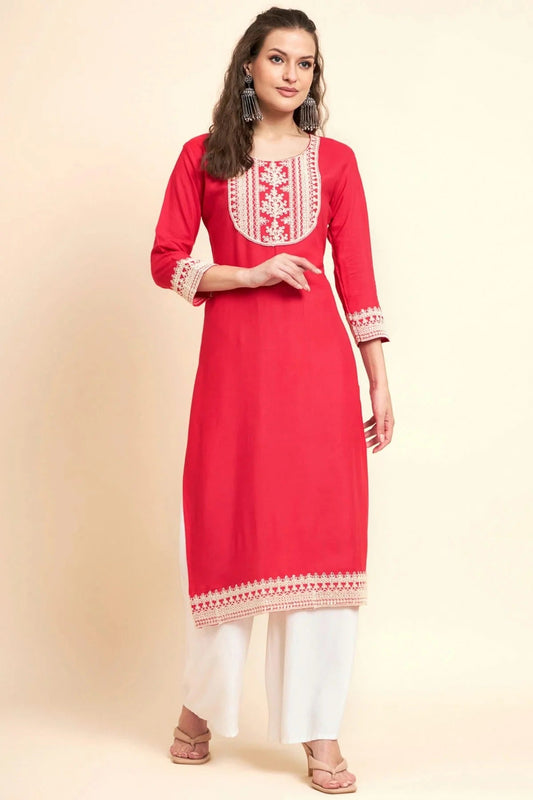 Pink Colour Rayon Kurti KR1111068
