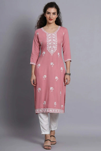 Pink Colour Rayon Kurti KR1111077