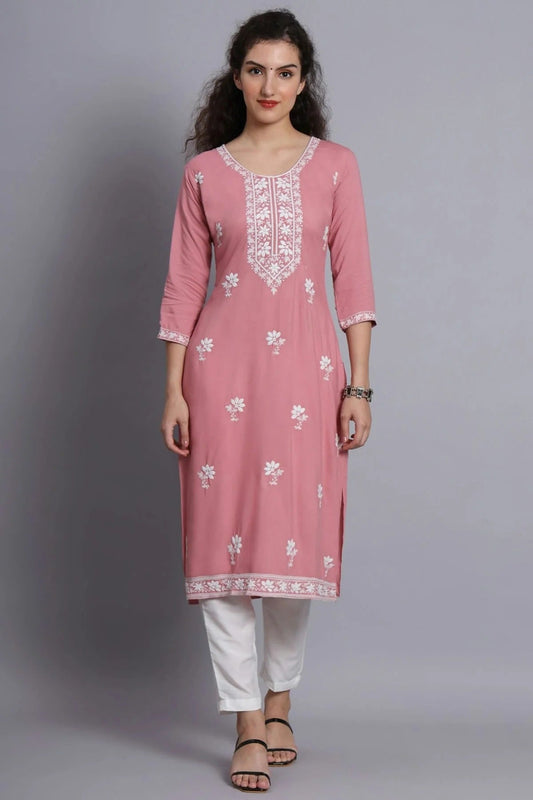 Pink Colour Rayon Kurti KR1111077