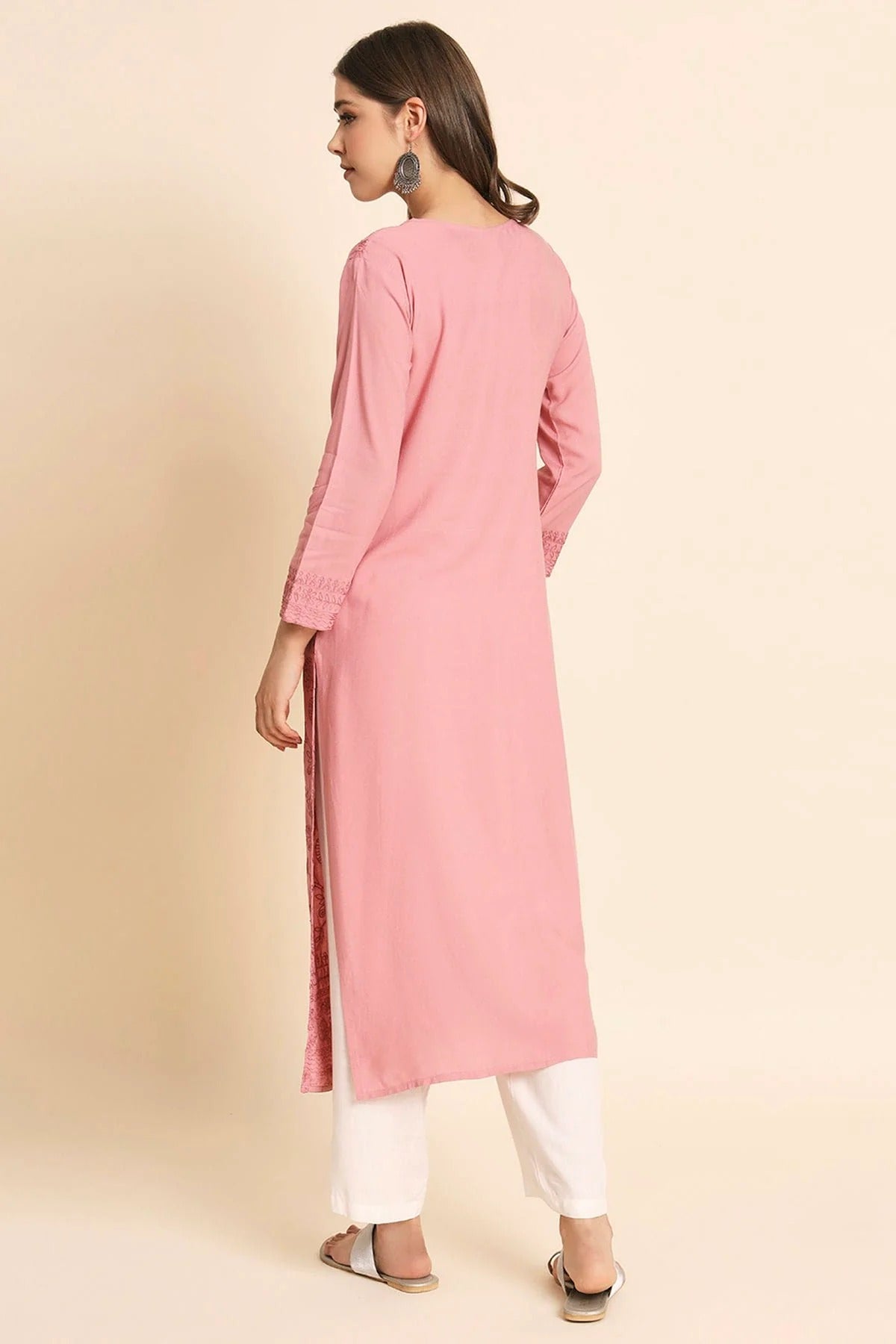 Pink Colour Rayon Kurti KR1111107 A