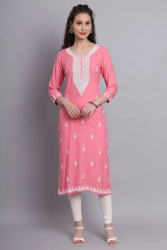 Pink Colour Rayon Kurti KR1111139