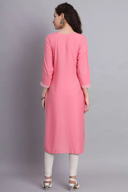 Pink Colour Rayon Kurti KR1111154 A