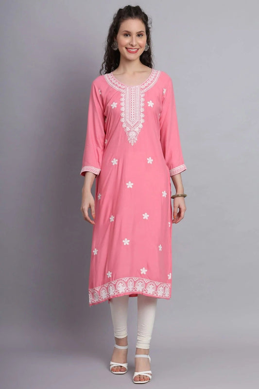 Pink Colour Rayon Kurti KR1111154