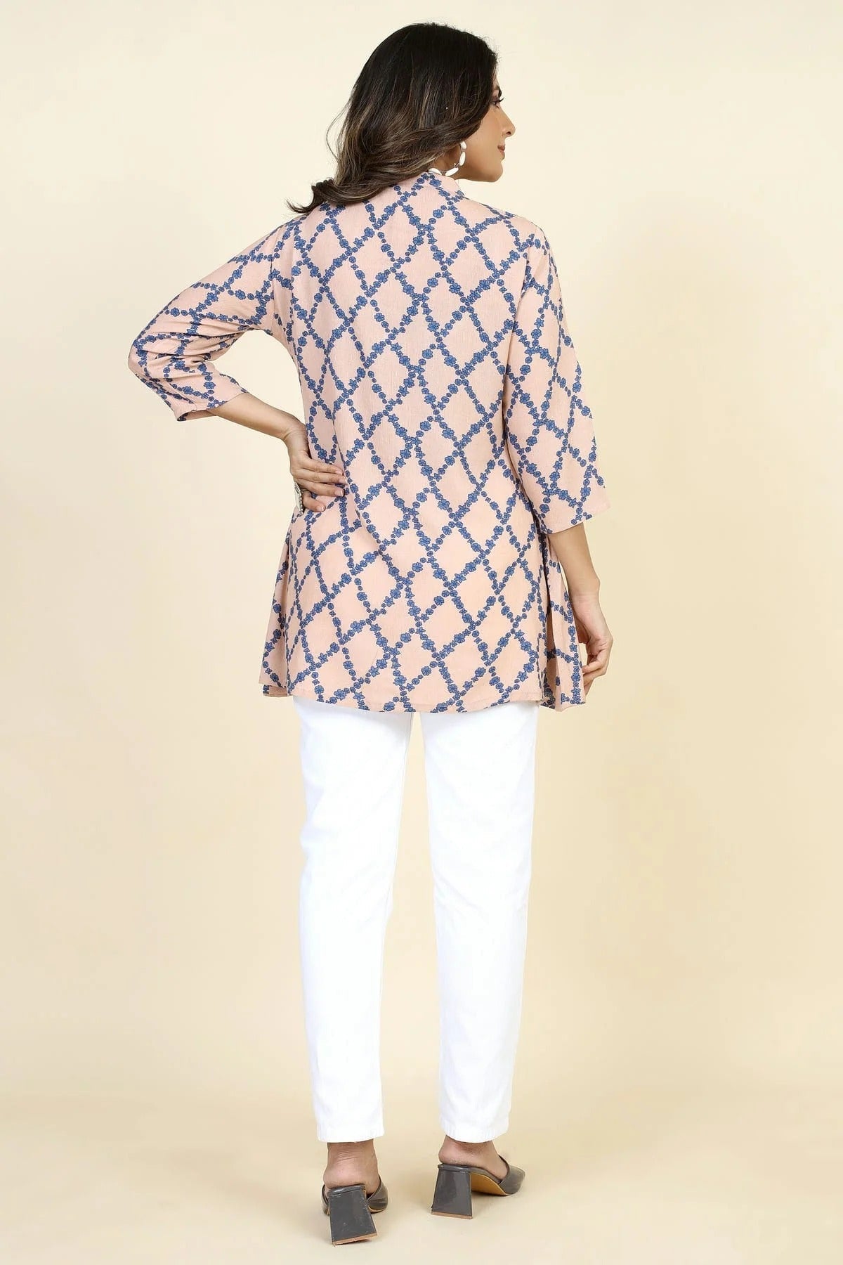 Pink Colour Rayon Printed Work Readymade Top TP1110747 A