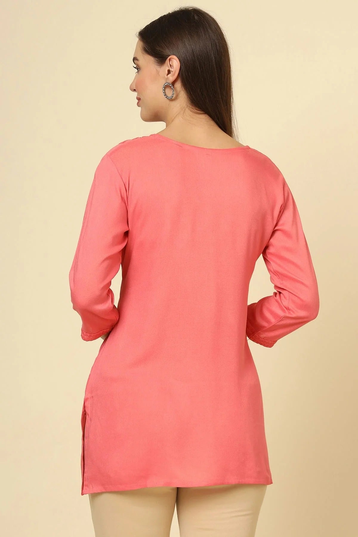 Pink Colour Rayon Readymade Top TP1110868 A