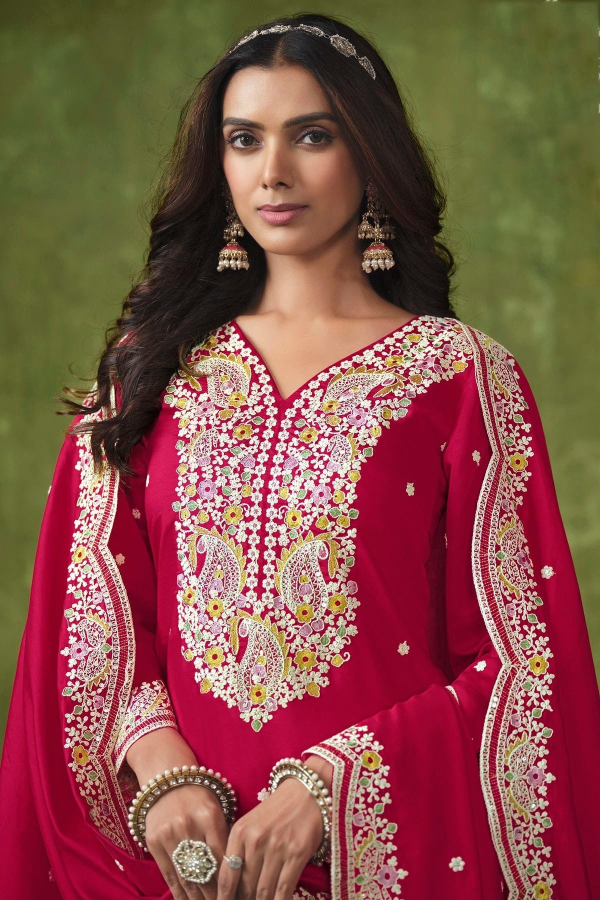 Pink Colour Roman Silk Patiala Suit SM1050551 A