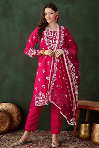 Pink Colour Roman Silk Stitched Salwar Suit SS1111484