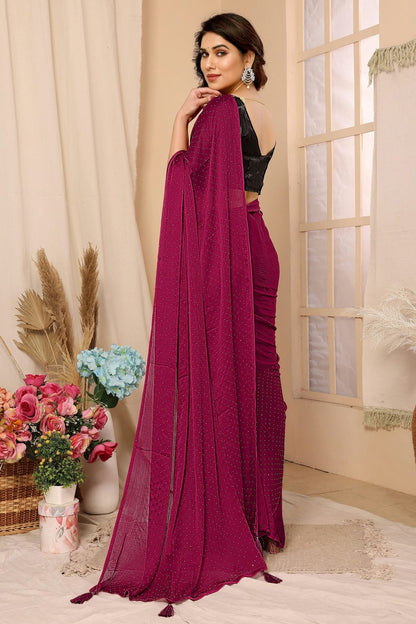 Pink Colour Satin Chiffon Saree SD1110111 A