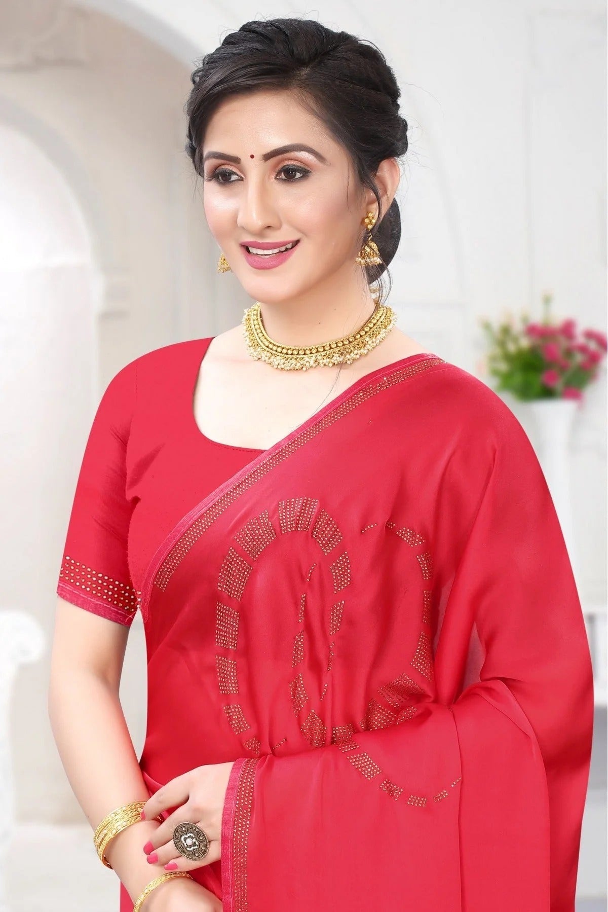 Pink Colour Satin Designer Saree SD1120669 A