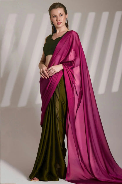 Pink Colour Satin Rangoli Saree SD1112725