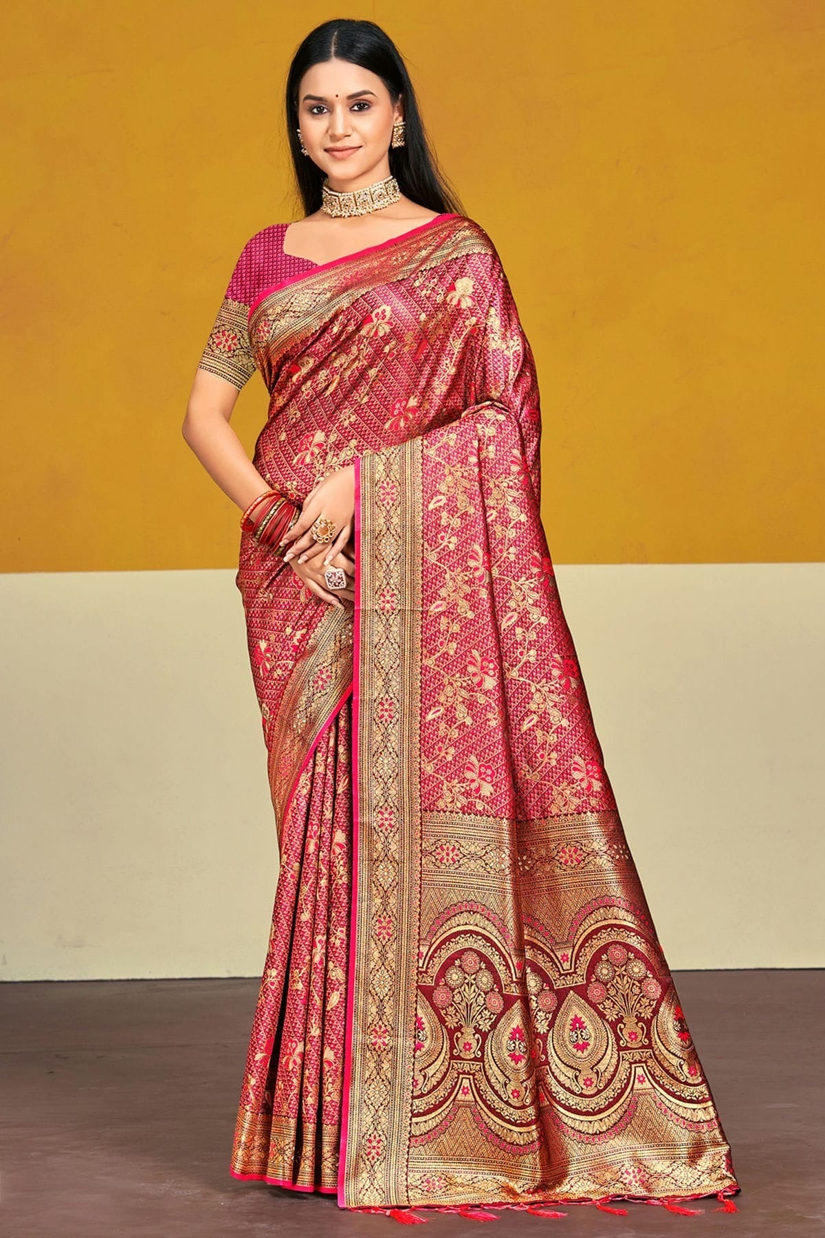 Pink Colour Satin Silk Traditional Saree SD1102714
