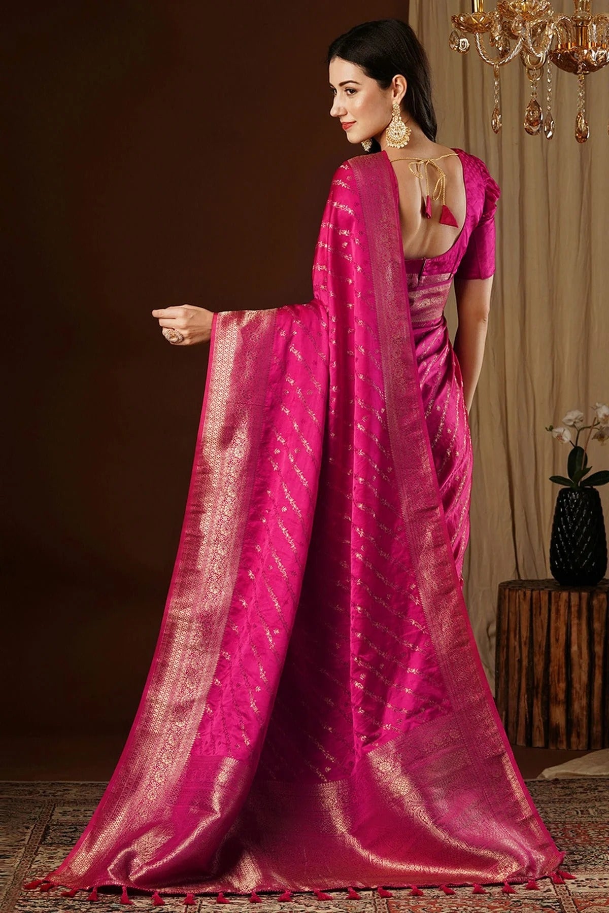Pink Colour Satin Silk Traditional Saree SD1112145 A