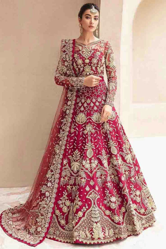 Pink Colour Semi Stitched Butterfly Net Anarkali Suit SM1140698