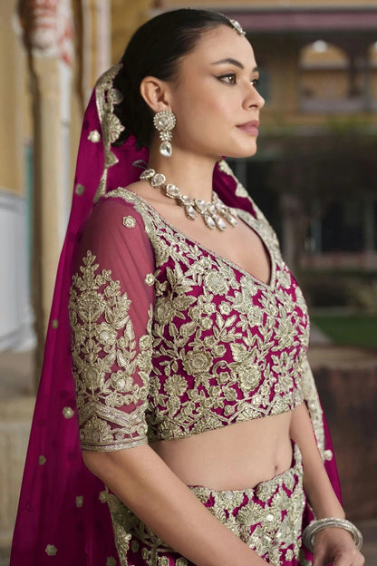 Pink Colour Semi Stitched Butterfly Net Lehenga Choli LC1112509 A