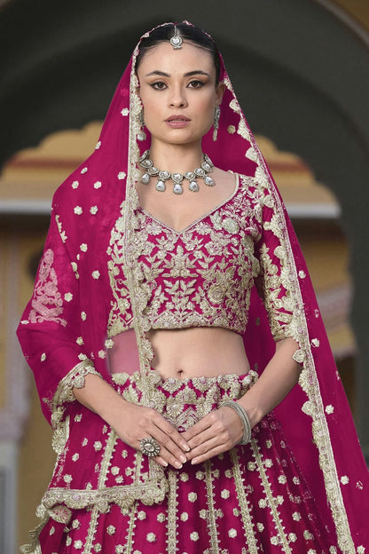 Pink Colour Semi Stitched Butterfly Net Lehenga Choli LC1112509 B