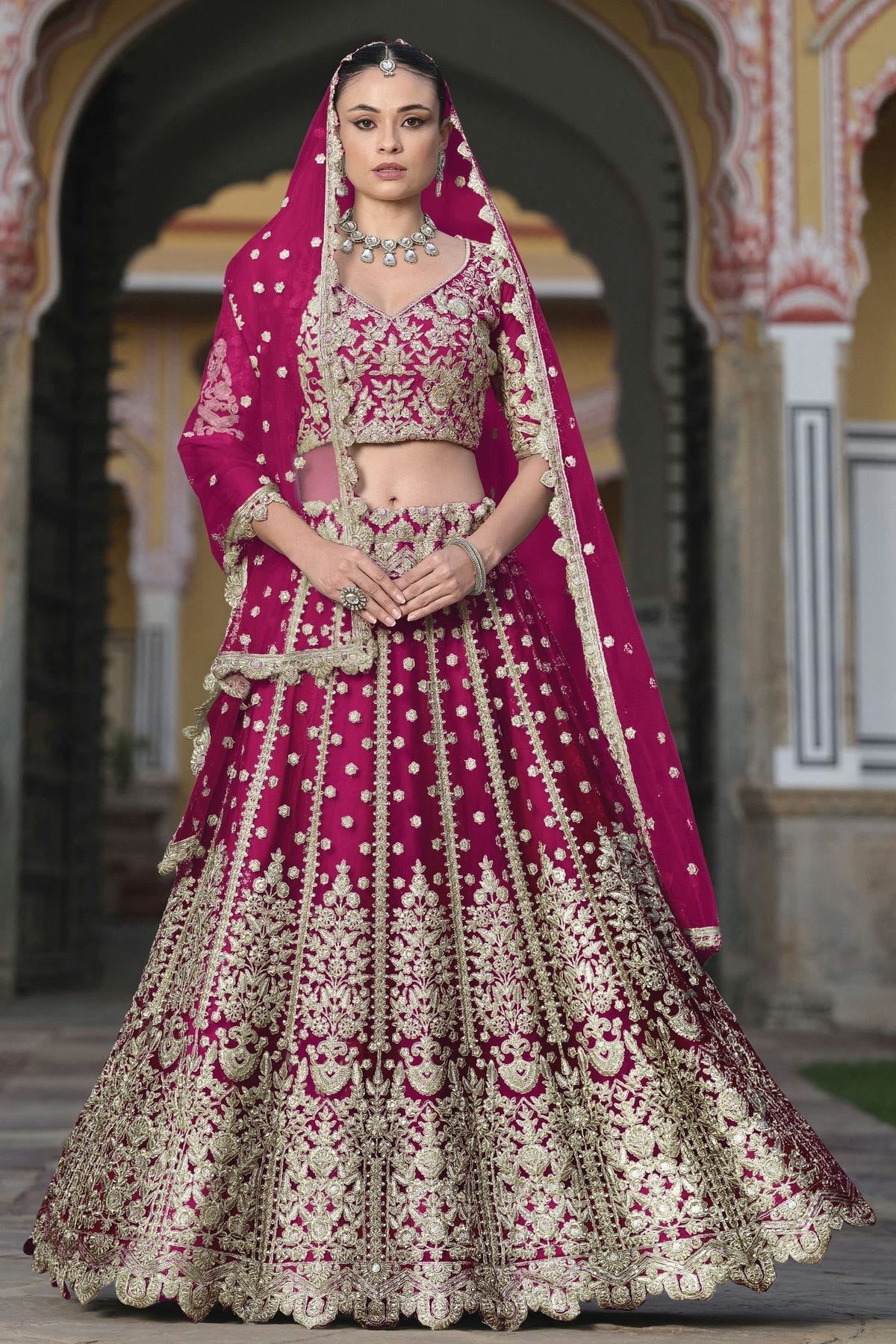 Pink Colour Semi Stitched Butterfly Net Lehenga Choli LC1112509